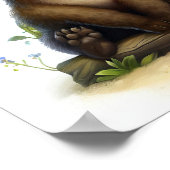 かわいいハイエナ絵を描の3D水彩画 ポスター (角)