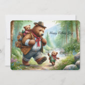 かわいいハイキングクマとカブスの父の日のカード シーズンカード (正面)