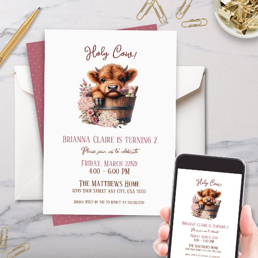 かわいいハイドランジア ピンク フラワー ファーム 動物の誕生日 招待状