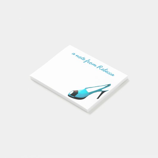 かわいいハイヒールの靴のターコイズ ポストイット (アングル)