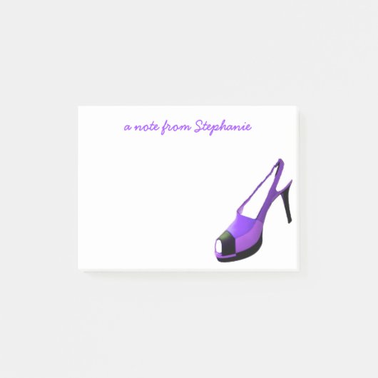 かわいいハイヒールの靴の紫色 ポストイット (正面)