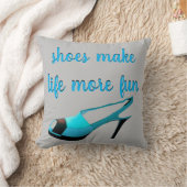 かわいいハイヒールの靴ターコイズ、銀、黒 クッション (ブランケット)