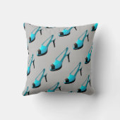 かわいいハイヒールの靴ターコイズ、銀、黒 クッション (裏面)