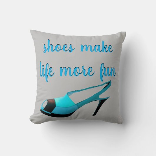 かわいいハイヒールの靴ターコイズ、銀、黒 クッション (正面)