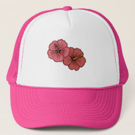 かわいいハイビスカス模様 キャップ
