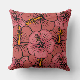 かわいいハイビスカス模様 クッション