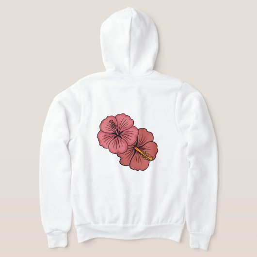 かわいいハイビスカス模様 パーカ (レイダウン裏面)