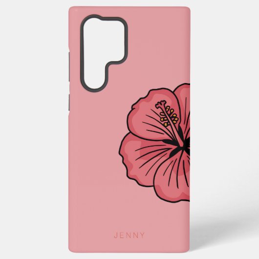 かわいいハイビスカス模様 SAMSUNG GALAXYケース (裏面)