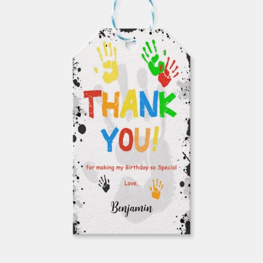 かわいいハイファイブのギフトラベル ギフトタグ (正面)