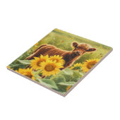 かわいいハイラお洒落ンドカーフひまわり タイル (側面)