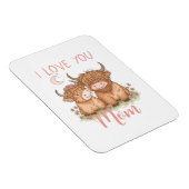 かわいいハイランドの牛と母よ母の日が大好き マグネット (右側)