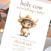 かわいいハイランドの聖なる牛にベビー 招待状