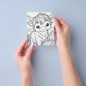 かわいいハイランドカウのぬりえ チラシ (手)