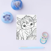 かわいいハイランドカウのぬりえ チラシ (シングル)