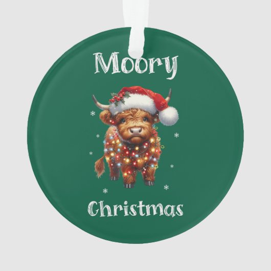 かわいいハイランドカウクリスマス オーナメント (裏面)