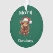 かわいいハイランドカウクリスマス オーナメント (正面)