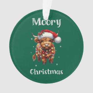 かわいいハイランドカウクリスマス オーナメント