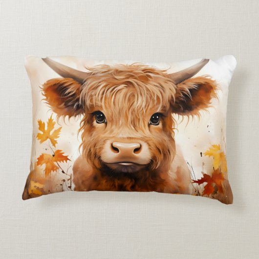 かわいいハイランドカウシリーズデザイン1 アクセントクッション (裏面)
