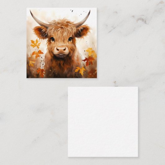かわいいハイランドカウシリーズデザイン1 エンクロージャーカード (正面/裏面)