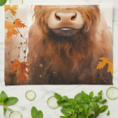 かわいいハイランドカウシリーズデザイン1 キッチンタオル (折り畳み)