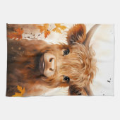 かわいいハイランドカウシリーズデザイン1 キッチンタオル (横)