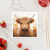かわいいハイランドカウシリーズデザイン1 スタンダードカクテルナプキン (インサイチュ)