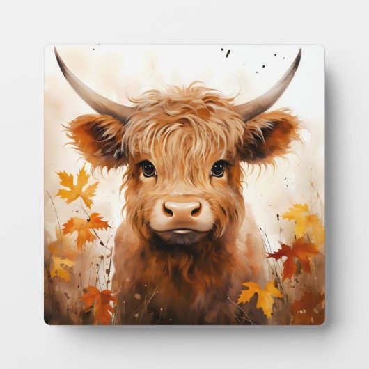 かわいいハイランドカウシリーズデザイン1 フォトプラーク (正面)