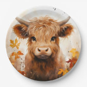 かわいいハイランドカウシリーズデザイン1 ペーパープレート (正面)