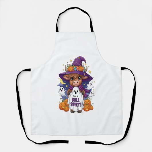 かわいいハイランドカウハロウィーン エプロン (正面)
