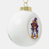 かわいいハイランドカウハロウィーン セラミックボールオーナメント (左)