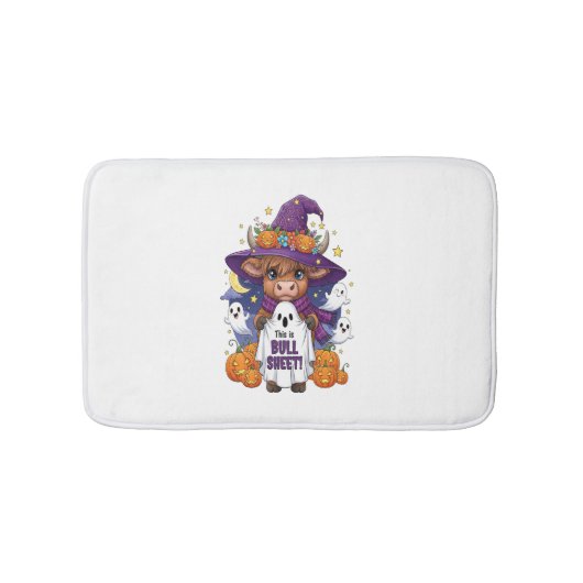 かわいいハイランドカウハロウィーン バスマット (正面)