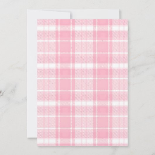 かわいいハイランドカウピンクのコケット弓ベビーシャワー 招待状 (裏面)