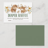 かわいいハイランドカウファーム動物ベビーおむつラッフル エンクロージャーカード (正面/裏面)