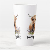 かわいいハイランドカウモーニングミルク2 パーソナライズされた カフェラテマグ (正面)