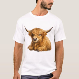 かわいいハイランドカウTシャツ - もじゃもじゃスコットランド牛 Tシャツ