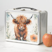 かわいいハイランドカーフアニマルファーム牛の名前キッド メタルランチボックス (インサイチュ)