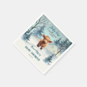 かわいいハイランドホーリーカウウィンターベイビーシャワー スタンダードカクテルナプキン (角)