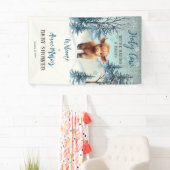 かわいいハイランドホーリーカウウィンターベイビーシャワー 横断幕 (インサイチュ)