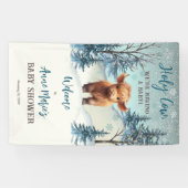 かわいいハイランドホーリーカウウィンターベイビーシャワー 横断幕 (横)