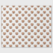 かわいいハイランド牛とクリスマスリースパターン ラッピングペーパー (フラット)