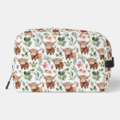 かわいいハイランド牛とピンクの花パターンフローラ ドップキット (裏面)