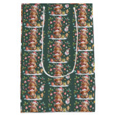 かわいいハイランド牛のクリスマスツリー ホットココア コジー ミディアムペーパーバッグ (裏面)