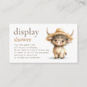 かわいいハイランド牛のディスプレイ赤ちゃんシャワー エンクロージャーカード (正面)