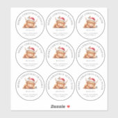 かわいいハイランド牛の個人名メリークリスマス シール (シート)