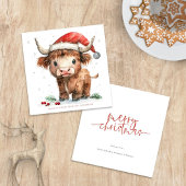 かわいいハイランド牛の名前メリークリスマス シーズンカード