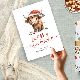かわいいハイランド牛の名前メリークリスマス シーズンカード