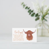 かわいいハイランド牛の本リクエスト赤ちゃんシャワー エンクロージャーカード (スタンド正面)