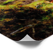 かわいいハイランド牛の牛の水の色のアート絵画 ポスター (角)