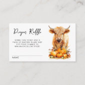 かわいいハイランド牛の秋の赤ちゃんシャワーおむつラッフル エンクロージャーカード (正面)