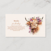 かわいいハイランド牛の赤ちゃんシャワーベビー エンクロージャーカード (正面)